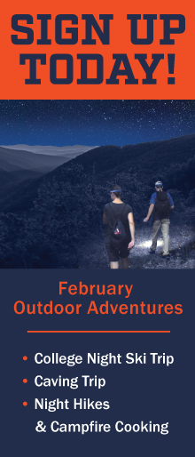 February Outdoor Adventures: Caving, Skiing, and night hikes!