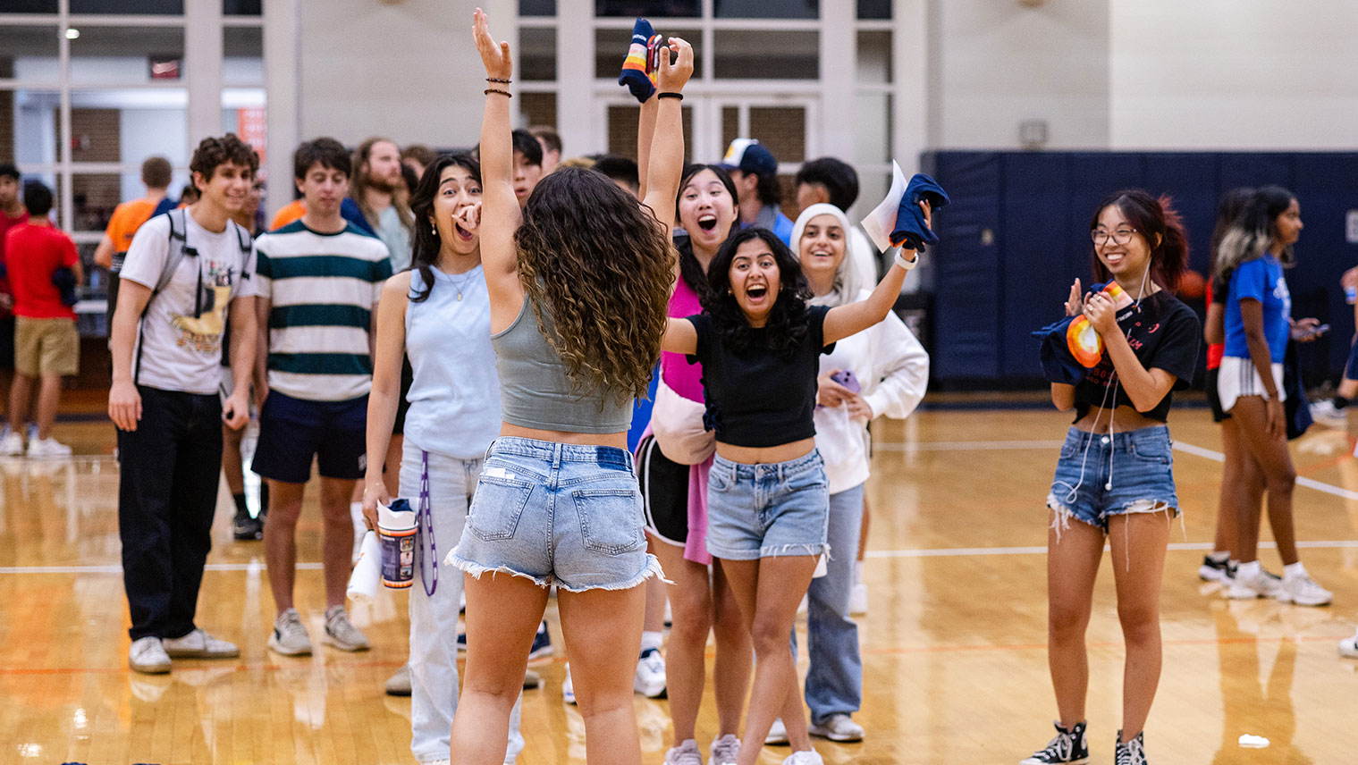 students celebrating at hoos home